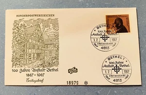 Deutschland 1967 Ersttagsbrief 100 Jahre Anstalt Bethel mit Sonderstempel - Bild 1 von 1