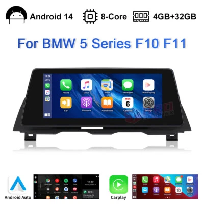 BMW 5er F10 F11 NBT 10.25" Android 14 Autoradio CarPlay 8-Core 32G GPS Navi BT - Bild 1 von 4