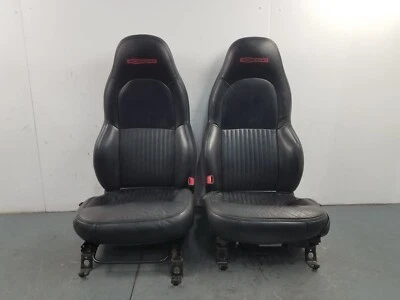 2002 Chevy Corvette C5 Z06 Black Leather Bucket Seat Set #9430 O1 - Image 1 of 4