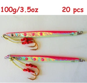 20 Pieces 100g/3.5oz Pink Vertical Speed jigs Butterfly Saltwater Fishing lures - Picture 1 of 2