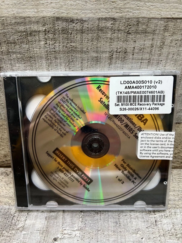 TOSHIBA SATELLITE M100/M105 SERIES - RECOVERY & APPS, DRIVERS & GUIDE - NEW - Image 1 of 3