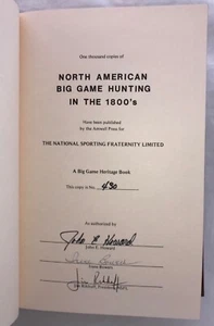 North American Big Game Hunting in 1800s Howard Bowers #430 Signed 1st Ed. VTG - Picture 1 of 11