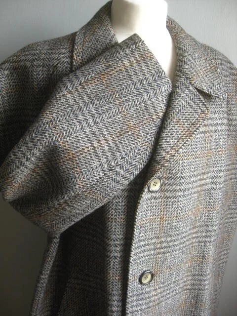 Vintage wool trench COAT 46 pure new wool luxury CROMBIE tweed COOPER & MCKENZIE - Image 1 of 4