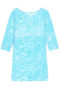 Women's Dress - Sky Blue Printed Dress - T-shirt Dress - XL - Jersey Cotton - Picture 1 of 3