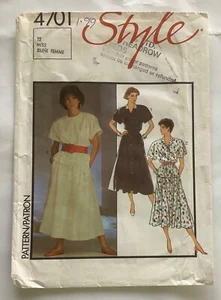 Style 4701 Sewing Pattern Vintage 80s Front Button Shirts & Skirt 12 - Picture 1 of 4