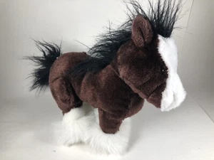 Ganz Webkinz Plush Clydesdale Horse HM139 Brown White 8” No Code Stuffed Animal - Picture 1 of 10