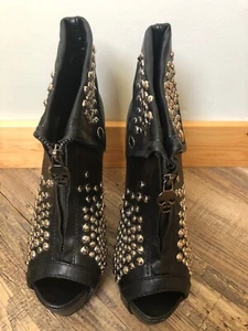 Nuevo en caja tacones de huesos negros Show Story con tacones plateados - Imagen 1 de 10
