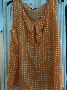 Women’s Plus Size Blouse Size 24 Orange Short Sleeve Summer - Picture 1 of 4