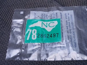 1978 NC Carolina Vehicle Tax Registration Vintage License Plate Sticker AS IS - Picture 1 of 2