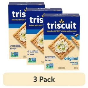 (3 pack) Triscuit Original Whole Grain Wheat Crackers, Holiday Crackers, 8.5 oz - Picture 1 of 9