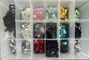 Assorted Sequins For Jewelry Sewing Crafts With 17 Compartment Organizer  #3 - Picture 1 of 6