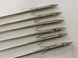 6PK 5.8" Stainless Steel Bow Fishing Arrow Heads Slingshot Arrow Shaft - Picture 1 of 6