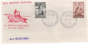 FDC MV Martin Karlsen, 29. November 1967 Argentinien Briefmarken MS Kista Dan Antarktis - Bild 1 von 1