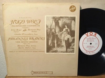 HUGO WOLF Italian Liederbuch / BRAHMS Vier Ernste Gesange, 2x LPs NM, VOX MONO - Image 1 of 4
