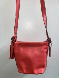 Coach Legacy Borsa a tracolla in pelle borsetta mini borsone rosso/corallo 19901 - Foto 1 di 6