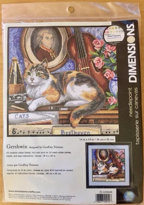 Gershwin Musical Cat Needlepoint Kit from Dimensions New in Package - Image 1 of 3