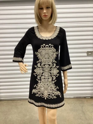 INC International Concepts Embroidered Little Black Dress Size S - Image 1 of 4