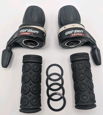SRAM MRX Shimano Grip Shift MRX Gripshift Black 3 x 7 Twist Shifter Set Vintage - Image 1 of 4