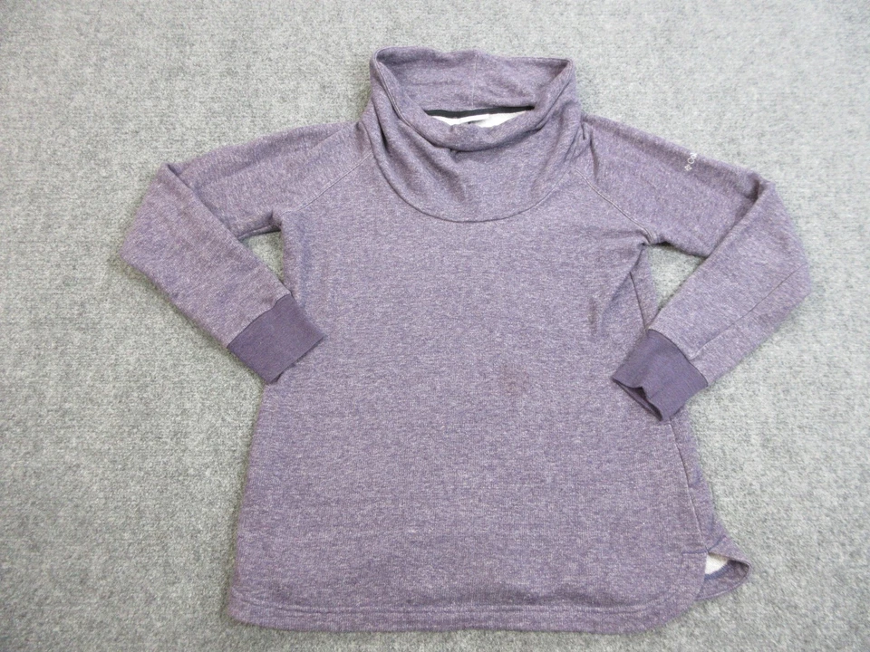 Columbia 毛衣女式中号紫色圆领长袖套衫标志保暖 — 第 1/4 张图片
