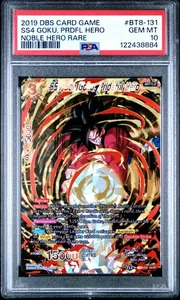 2019 DRAGON BALL SUPER CARD GAME #BT8-131 SS4 SON GOKU PRIDEFUL HERO PSA 10 - Picture 1 of 2