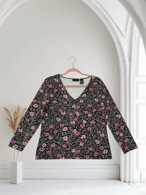 Top Apostrophe Para Mujer Talla Grande Floral Femenino Romántico Boho Chic Foto 1 de 4