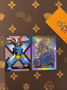 Lotto Topps Chrome Marvel - Cyclops 50 Years, Silver Surfer Icons - Picture 1 of 6