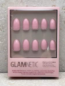 Glamnetic Think Pink kurze ovale Pressnägel - wiederverwendbar, einfache Anwendung Neu im Karton - Bild 1 von 3