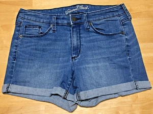 Universal Thread Mid Rise Midi Jean Shorts Womens Size 4/27 Blue Stretch Denim - Picture 1 of 14