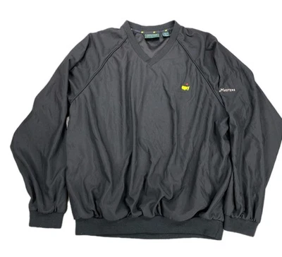 Masters Collection Wind Shirt Mens XL Black Raglan Sleeve V Neck Windbreaker - Image 1 of 4