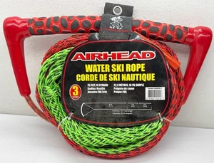 AIRHEAD Water Ski Rope 3 Section AHSR-3 75 Feet 16 Strand Radius Handle Eva Grip - Picture 1 of 7