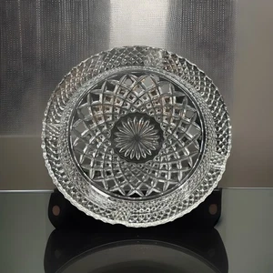 Vintage Anchor Hocking Wexford Ashtray Heavy Crystal Clear Glass Large 8.5 Inch - Picture 1 of 13