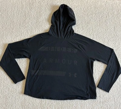 Sudadera con capucha Under Armour para mujer talla XL negra pulóver logotipo grande Foto 1 de 4