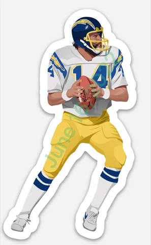 Dan Fouts #14(MAGNET) San Diego Chargers L.A Character Rendering NFL Cover