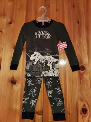 Dream Builder, Dinosaurs Snug Fitting 2 件睡衣套装 Kidgets-尺寸 2T-全新带标签 — 第 1/4 张图片