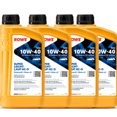 4 LITRI OLIO MOTORE ROWE 20058 H.T. S.L. 10W40 A3/B4 EURO 3 SEMISINTETICO - Immagine 1 di 4
