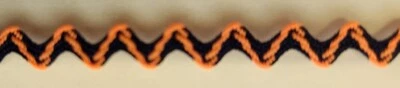 Borde Ric Rac naranja y negro de 5 yardas 1/4" 19884 Foto 1 de 2