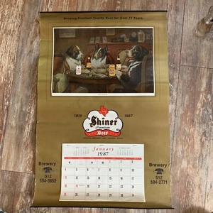 VINTAGE 1987 SHINER BEER TEXAS SPOETZL BREWERY PROMOTIONAL WALL CALENDAR - Picture 1 of 3
