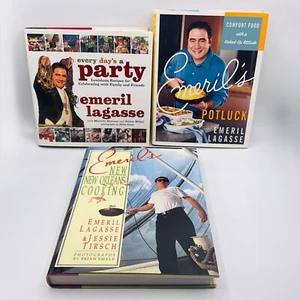 Menge 3 Emeril Lagasse Hardcover Kochbücher HC DJ TV Show Abendessen Party Potluck - Bild 1 von 6