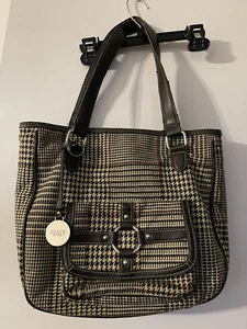 MINT CONDITION CHAPS PLAID & LEATHER HANDBAG, IMMACULATE! - Picture 1 of 7