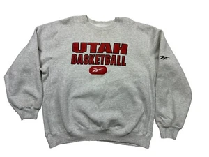 Vintage Reebok Utah Utes Sweatshirt Men XL Gray Basketball USA - Picture 1 of 9