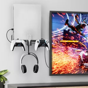 Wall Mount Floating Shelf Space Saving Holder Rack for PS Game Console/Headset - Picture 1 of 12