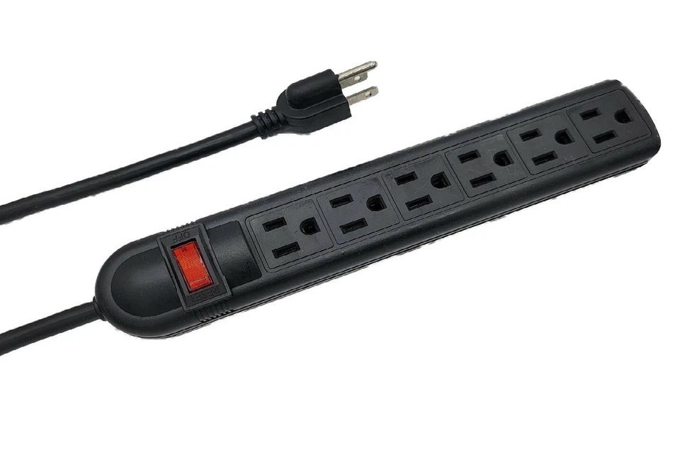 SAFETY CERTIFIED Surge Protector Power Strip With 6 Outlet Plugs Wall Mountable - Image 1 of 1