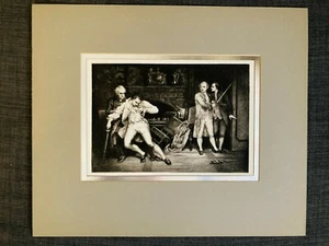 J. Beaufain Irving 1872 Engraving Chess The End of the Game Swordfight & Leaflet - Picture 1 of 5