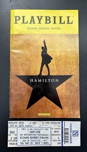 Hamilton Playbill & Ticket Stub - 2018 - Richard Rodgers Theater - Bild 1 von 4