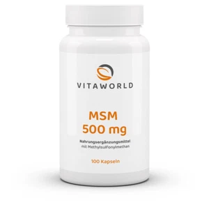 Vita World MSM 500mg 100 Cápsulas Metilsulfonilmetano Hecho en Alemania - Imagen 1 de 5