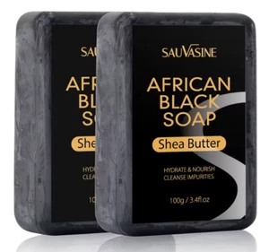 African Black Soap Acne Treatment Deep Cleaning Exfoliate Facial Moisturize 1bar - Picture 1 of 3