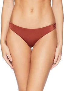 RVCA Women's 239780 Solid Shimmer Cheeky Bikini Bottoms Swimwear Size M - Picture 1 of 2