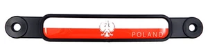 Poland Polish Polska Flag Emblem Screw On Car License plate Decal badge - Imagen 1 de 4