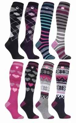 Heat Holders Lite - Womens Thin Long Knee High 1.6 TOG Patterned Thermal Socks - Image 1 of 2