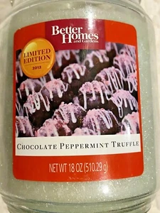 Candle Chocolate Peppermint Truffle Glass Jar LIMITED 2012 Candles Retired RARE - Imagen 1 de 4